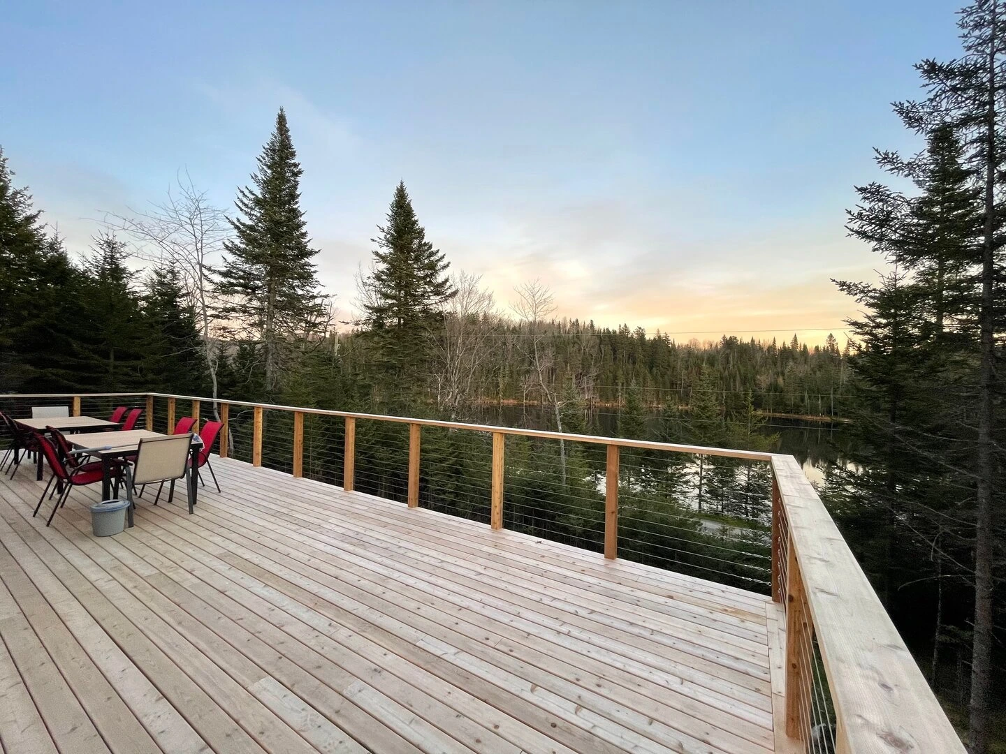 Vue de la terrasse extérieure du chalet Le Bellissime