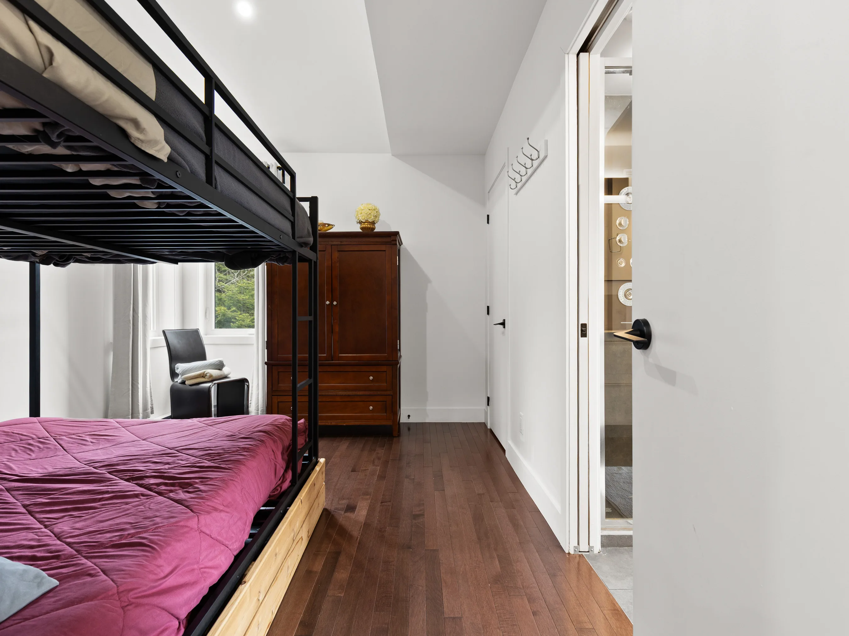 Chambre avec lits superposés du chalet Le Bellissime